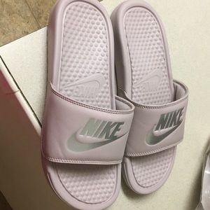 Lavender Nike slides